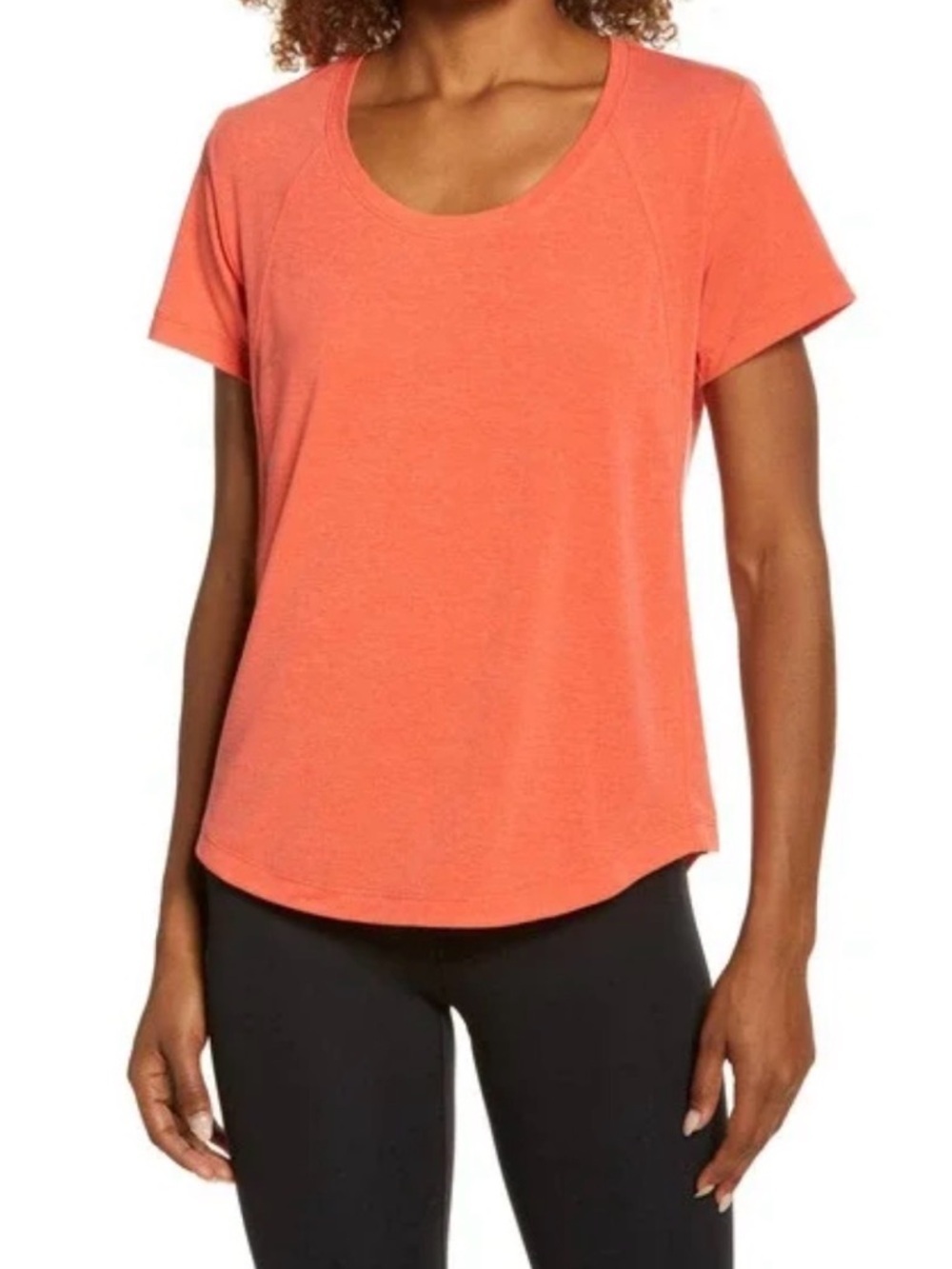 NWT ZELLA Short Sleeve Alli Performance Top - Red Firelight Large